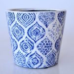 Blue & White Indian Design Planter – 14X16CM