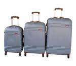 Smte 3-PIECE Travel 30-INCH Luggage Suitcase Set Stylish Silver With Keychain