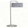 Modern Brushed Steel Floor Lamp With Grey Fabric Shade