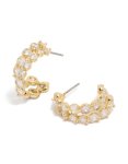 Goldair Gold Plated Cubic Zirconia Double Layered Small Hoop Earrings
