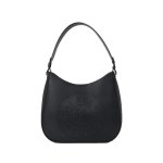 K circle Perforated Hobo Bag -black