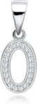 S925 Sterling Silver Alphabet Pendant With Swarovski Zirconia Letter O