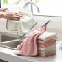 5pcs Thickened Coral Velvet Dish Cloths Towels Soft Absorbent Towels For Kitchen Bathroom Car Window Cleaning Supplies Cleaning Tool