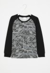 PoP Candy Raglan Abstract Word Sweat Top - Black & Grey