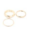 Goldair Gold Cream Acrylic Stretch Bracelet & Gold Bangles 3-PACK