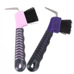Sewacc 2PCS Horse Grooming Hoof Pick With Brush Plastic Hoof Hook For Equine Use Professional Horseshoe Cleaner For Stable Use A