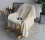 Chenille Blanket Vintage Jacquard Sofa Cover Decorative Throws - Powderblue