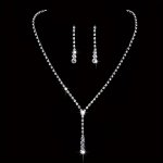 Full Sparkling Rhinestone Inlaid Pendant Necklace & Dangle Earrings Elegant Luxury Style Female Gift