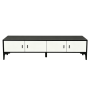 Black-whit Entertainment Unit Tv Stand With Storage Drawers For Living Room