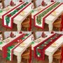 Merry Christmas Table Runner - 180.01X35.0CM Festive Red Flowers & Elk Design Polyester Holiday Decor For Home Perfect For Xmas Party & New Year Celebrations