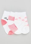 PoP Candy 3 Pack Printed Socks-pink & White