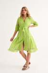Lime Pippa Macrame Pure Cotton Anglaise Dress - White XXL