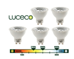 Luceco GU10 5W Warm White 5 Pack LED 370 Lumens