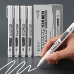 3PCS White Marker Pen Alcohol Paint Oily Waterproof Tire Painting Graffiti Pens Permanent Gel Pen For Fabric Wood Leather Marker