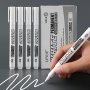 3PCS White Marker Pen Alcohol Paint Oily Waterproof Tire Painting Graffiti Pens Permanent Gel Pen For Fabric Wood Leather Marker Back To School School