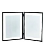 Black Metal Double Photo Frame Stand