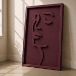 Chloe Wooden Wall Art Burgundy