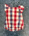 Keedo Blue And Red Checked Romper 0 3M