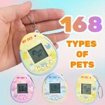 Retro Virtual Pet Adventure Keychain - 168 Interactive Pets MINI Game Console Stylish Pendant For Mens Backpacks Ideal Birthday