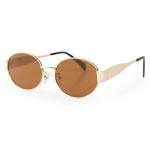 Goldair Gold Oval Brown Sunglasses