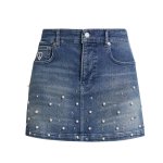 Denim Pearl Skirt -blue