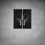 Mirror Tree Wall Art - 2100 X 2100 X 20 Matt Gold Indoor