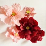 10PCS Paper Flower Photobooth Props For Wedding - Handcrafted Crepe Paper Blooms Without Feathers - Perfect Bridal And Bridesmai