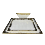 3-PIECE 20CM Ceramic Dinner Set With Gold Lining