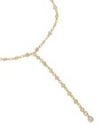 Goldair Gold Plated Cubic Zirconia Blue Circle Detail Y-necklace