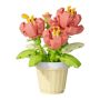 279 Piece - Peony Potted Plant Building Blocks Set - Pink