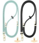 2 Piece Set Adjustable Cellphone Strap With Metal Buckle 160CM - Black blue