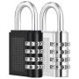 Set Of 2 Combination Locks - 4-DIGIT Zinc Alloy Padlocks For Suitcase & Bag Security