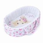 Carry Cot Printed Floral: Purple Flower With Little Deer