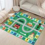 Fine Living Rectangular Crystal Velvet Carpet For Kids - Alphanumeric & Traffic