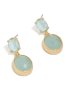 Goldair Gold Plated Cubic Zirconia & MINI Blue Flowers Drop Earrings