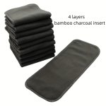 1PC 10PCS Reusable Charcoal Bamboo Inserts For Baby Cloth Diapers