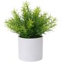 MINI Artificial Potted Plant - Green & White