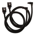 Corsair Premium Sleeved Sata Data Cable Set With 90 Connectors Black 60CM