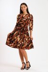Ladies Printed Belted Midi Dress