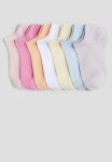 7-PACK Trainer Socks - Pink Purple Blue Yellow White Orange