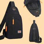 Chest Bag Men's Slant Shoulder Bag Zippered Multi-layer Sports Crossbody Bag Casual Travel Bag