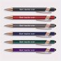 6-PACK Best Teacher Ever Personalized Aluminum Ballpoint Pens - 2-IN-1 Capacitive Stylus And Retractable Pen With Medium Point 1.0MM Black Ink Ideal For Touch