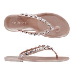 Vacation Jewelled Toe Thong - Champagne - 8
