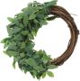 6PIECE Rattan Rings Decorative Green Faux Leaf Napkin Holders