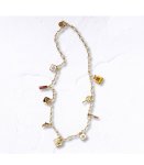Designer Inspired Chunky Pendant Necklace - Pink Free