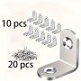 30PCS Heavy-duty Stainless Steel L-shaped Brackets Set With Screws - Perfect For Wooden Furniture Tables & Chairs