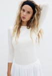 Boat-neck Top - Cream