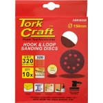 Tork Craft Sanding Disc 150 Mm 320 Grit With Holes 10 PK Hook And Loop ABR36320