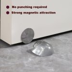 Door Stopper No-drill Anti-collision Silicone Strong Magnetic Bathroom Door Stopper Door Bump Anti-collision Pad Noise Reduction