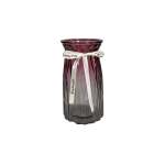 Rainbow Black Ribbed Glass Vase 20CM